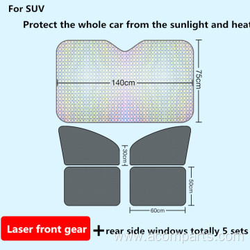 reflective 4 pieces portable static sunshade for car